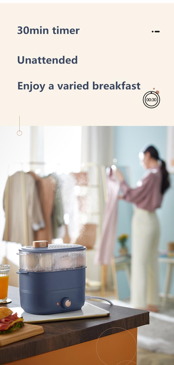 Egg Steamer Breakfast Machine Household Small Automatic Power-off Double-layer Timer Mini Multi-function