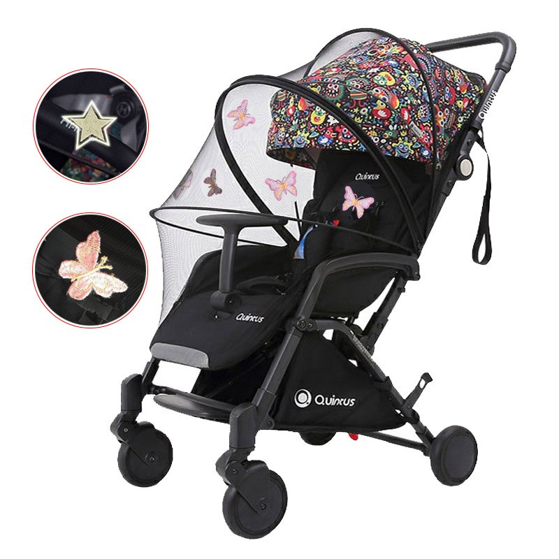 Embroidery Mosquito Net With Zipper Rod For Stroller Cradle Bed Crib Baby Accessories Universal Yoyo Cybex Quintus Trolley