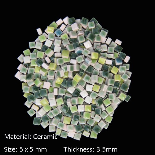 Tuile de mosaïque en Micro céramique de 5mm, épaisseur: 3.5mm, matériel artisanal pour loisirs de bricolage Mini carreaux de mosaïque en porcelaine, bricolage: Green Series