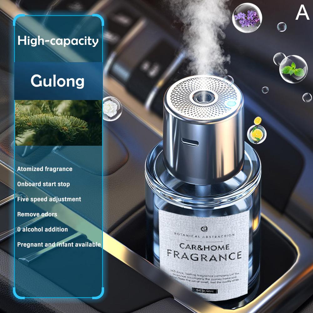 Ambientador eléctrico para coche, difusor de Aroma, niebla de fragancia, humidificador de aire, aromaterapia, accesorios para coche: Negro