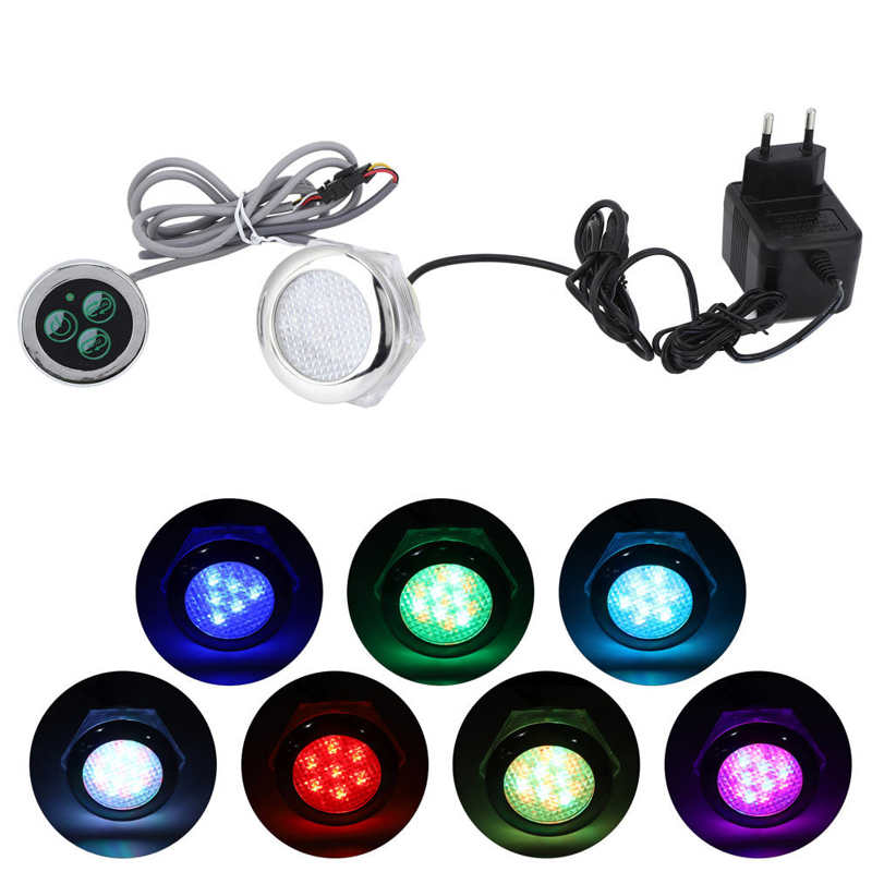 feuille Colorful Underwater Lights 12V Waterproof LED Lamp with Controller for Pool Tub EU 230-240V skimmer