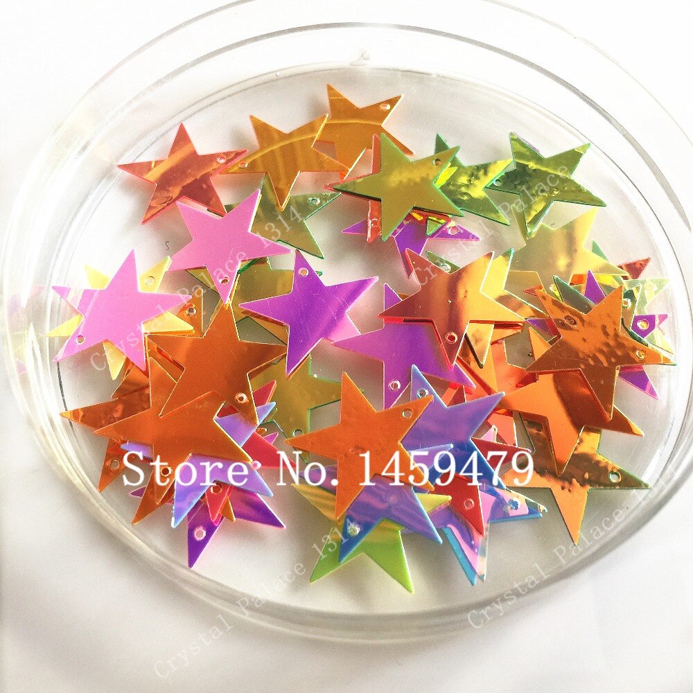 400 stks Gemengde Kleur Ster Spangle Pailletten 1 Gat 19mm Voor Naaien Craft Ornamenten Kostuums DIY Abhisiree Craft podium set Decoratie