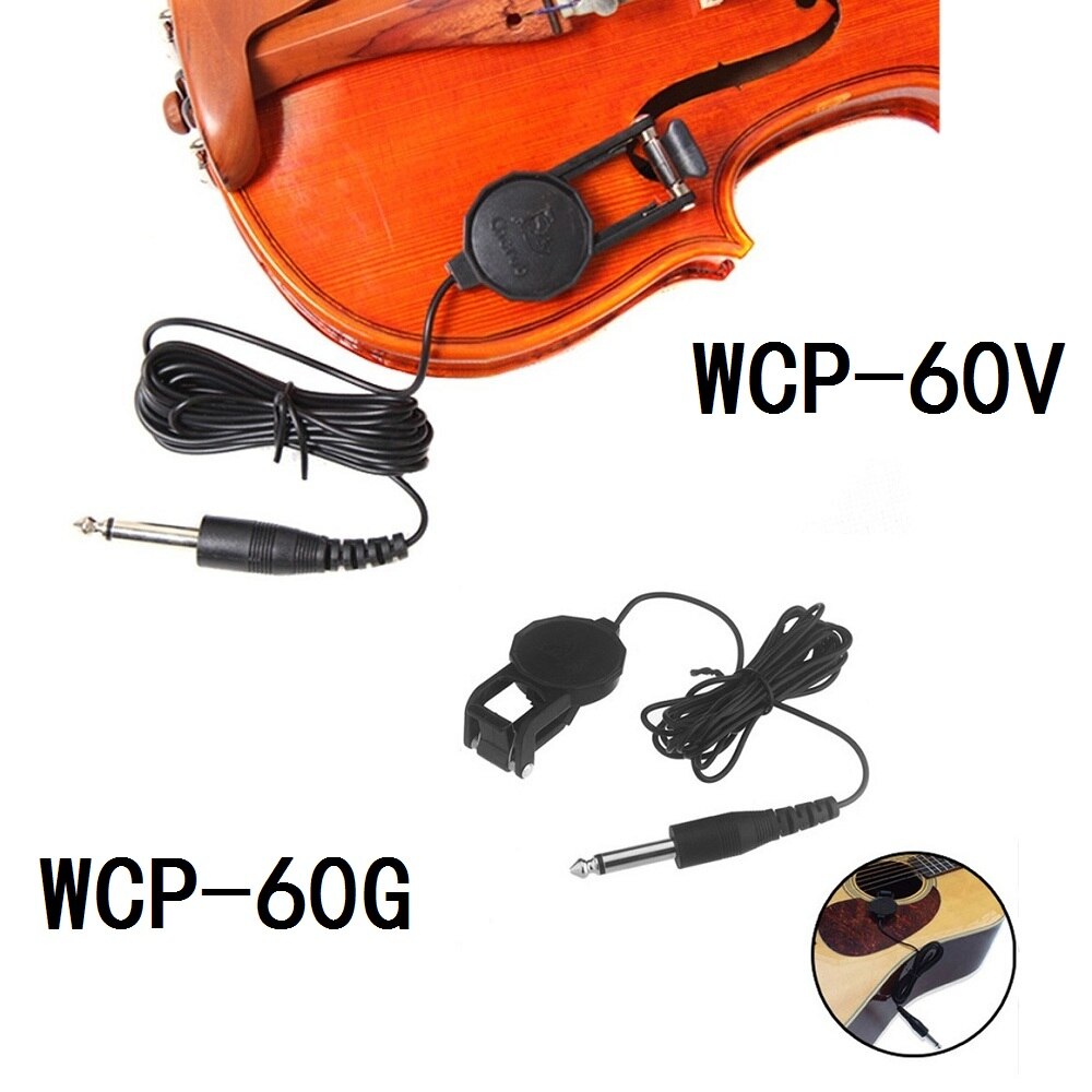 Cherub WCP-60V pickup for Violin, WCP-60G pickup for Guitar Clip-on Pickup with 14 Jack 2.5M Cable Compact