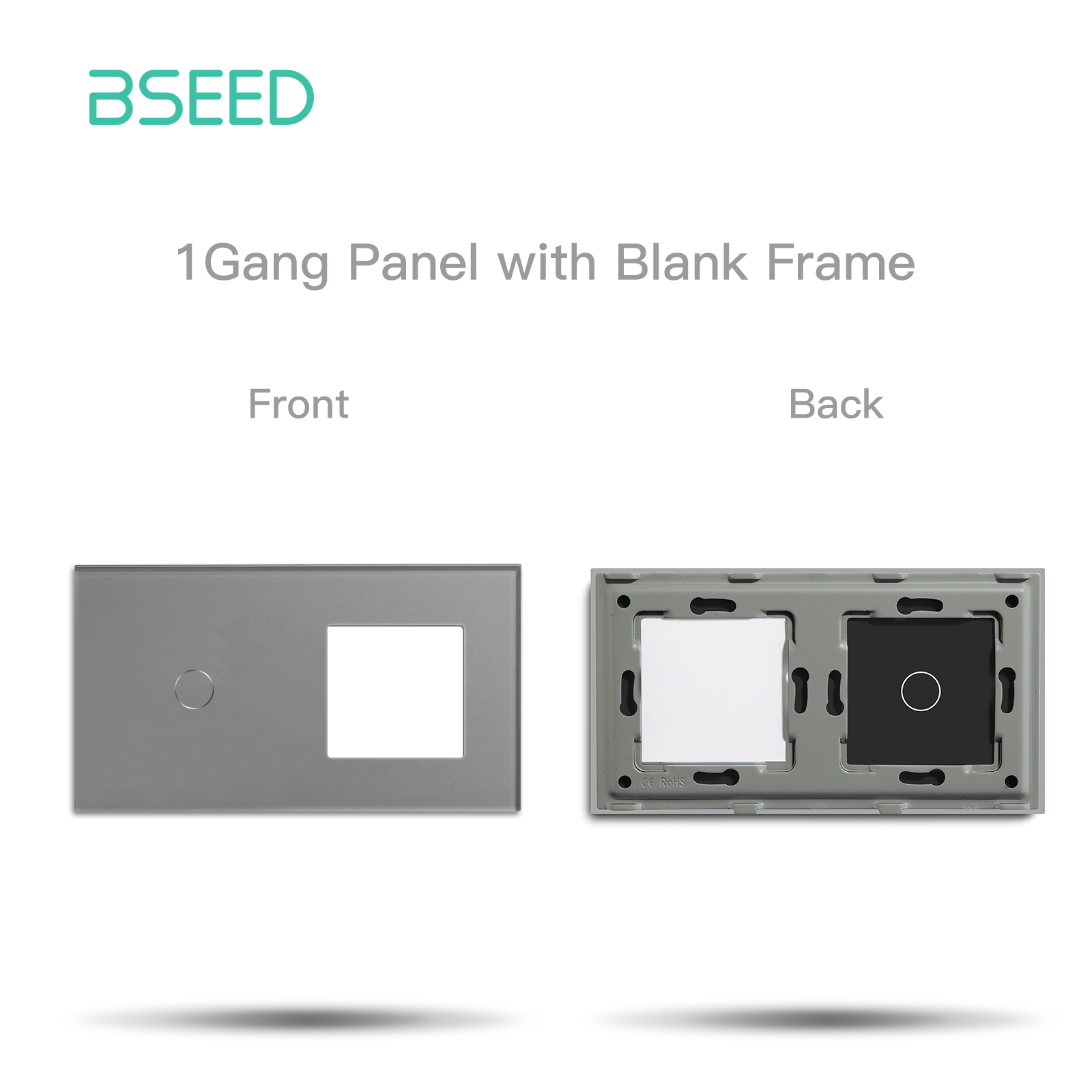 BSEED 157mm EU Standard Crystal Glass Panel Frame For Light Touch Switch Sockets DIY Double Wall Frame With Metal Base Included: MULTI