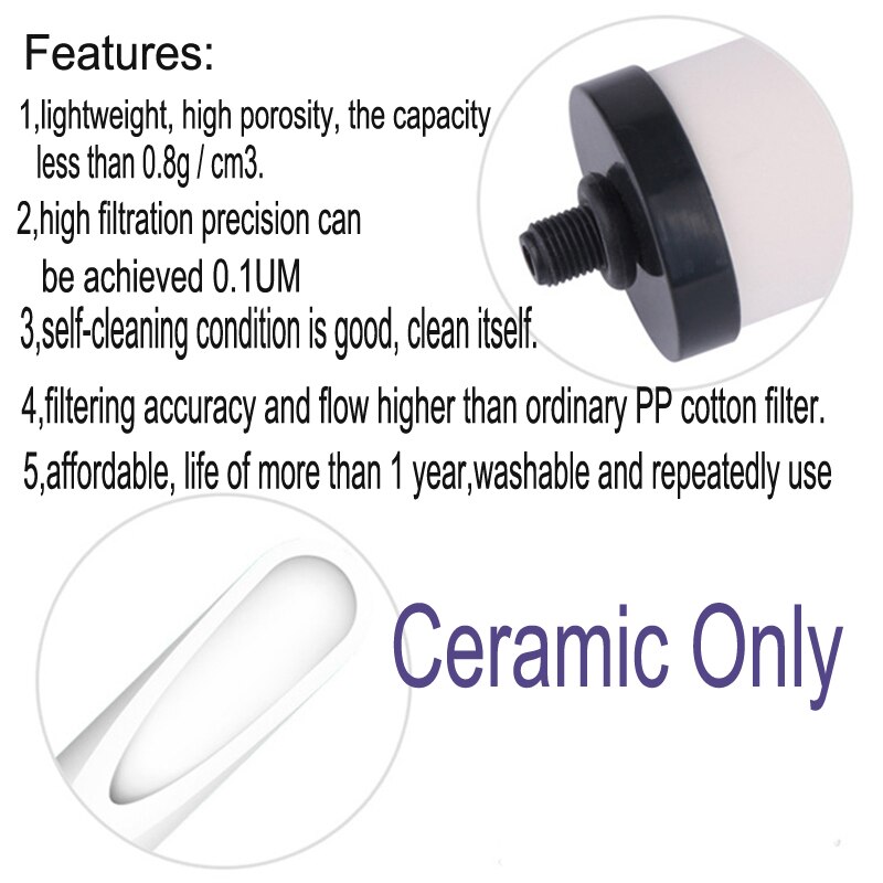 0.5 mikron rent keramisk filter udskiftning / keramisk filterlys til køkkenvandsfiltre