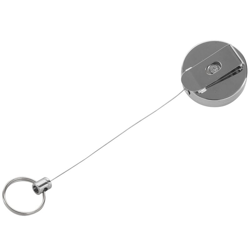 Steel Retractable Key Chain Recoil Key Ring Belt Clip Pull Chain Holder