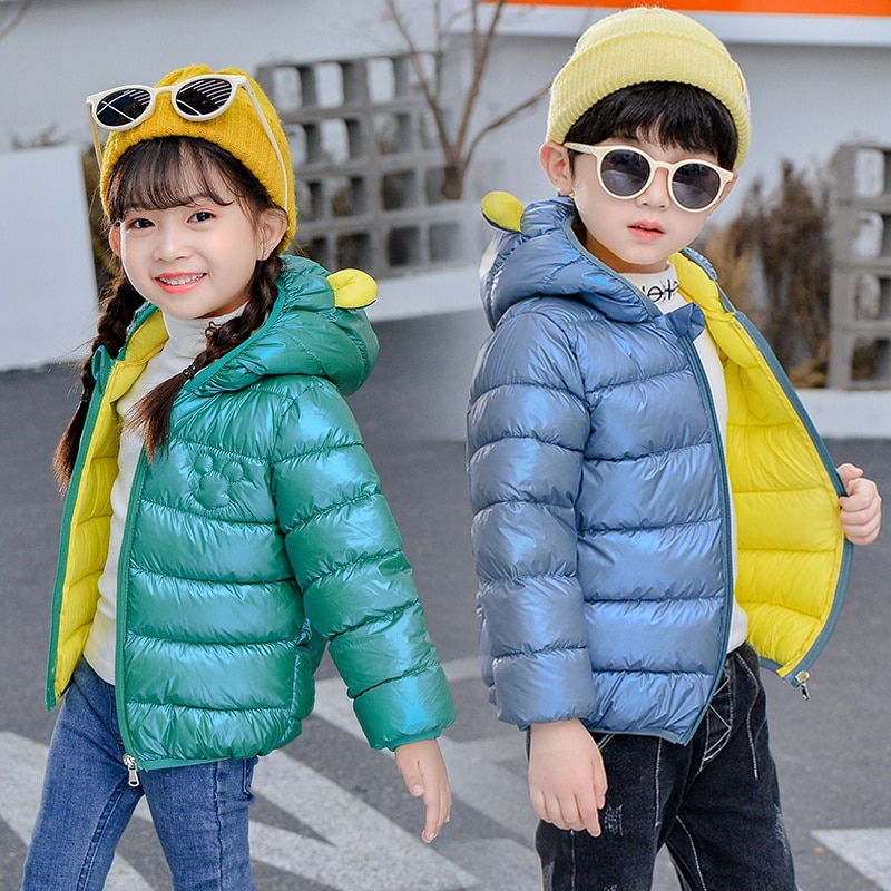 HIPAC Boy Girl Winter Coat Shiny Child Jacket Windproof Baby Boys Girls Warm Children Outfits for Kids Clothes Snowsuit