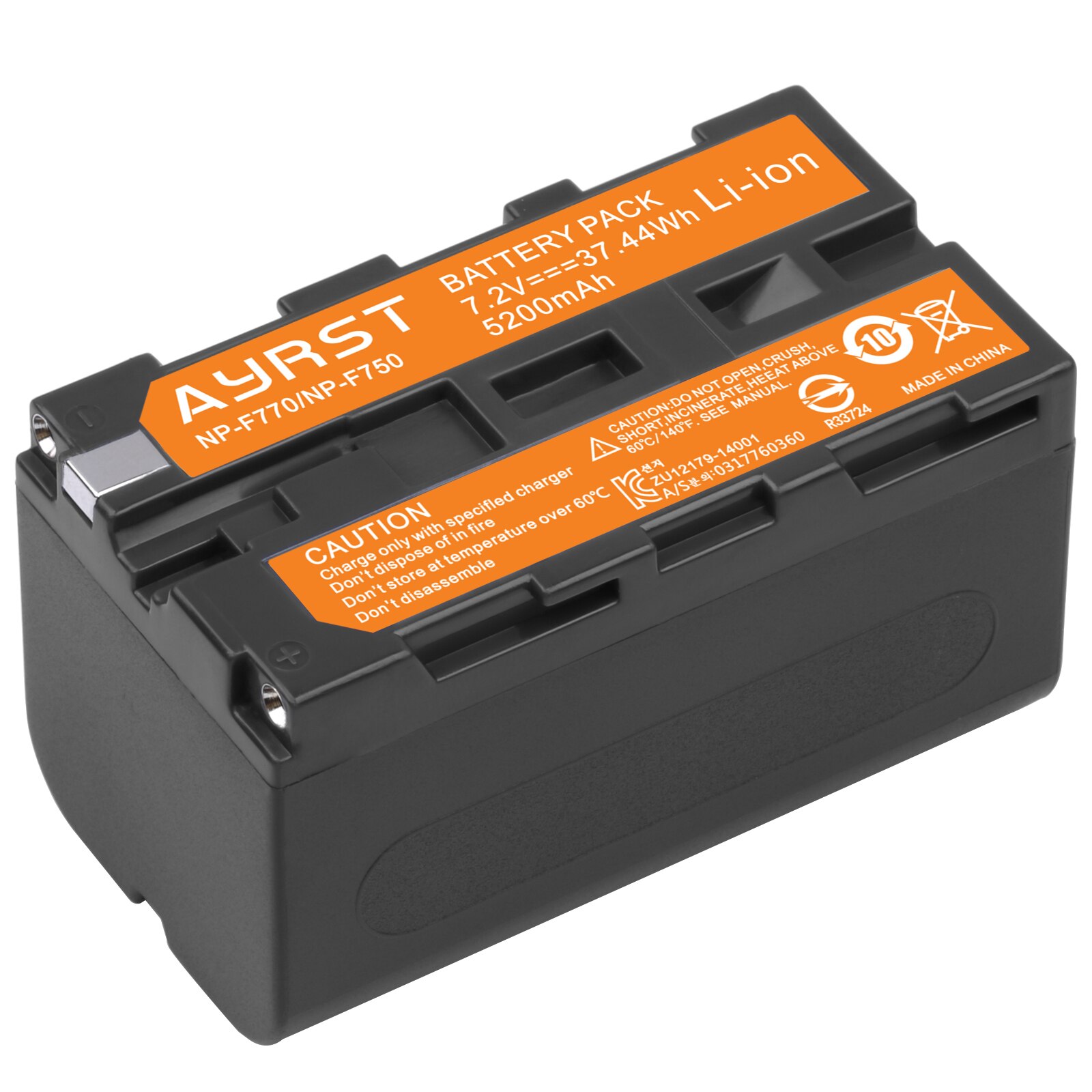 2 Pièces 5200mAh NP-F750 NP F750 NP-F770 NP F770 Li-ion Batterie Pour Appareil Photo Sony NP F970 F960 F550 F570 QM91D CCD-RV100 TRU47E: 1battery