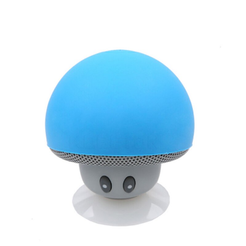 Mini mushroom speaker MP3 player cute cartoon cucktion cap audio outdoor portable peaker wireless bluetooth: Sky blue
