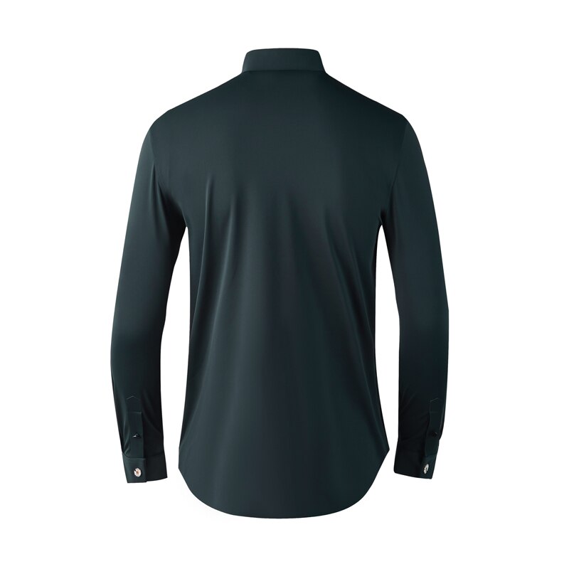 Men's Slim Fit Dress Shirt - Turn Down Collar, Single Breasted, Long Sleeve (Black, 2XL)