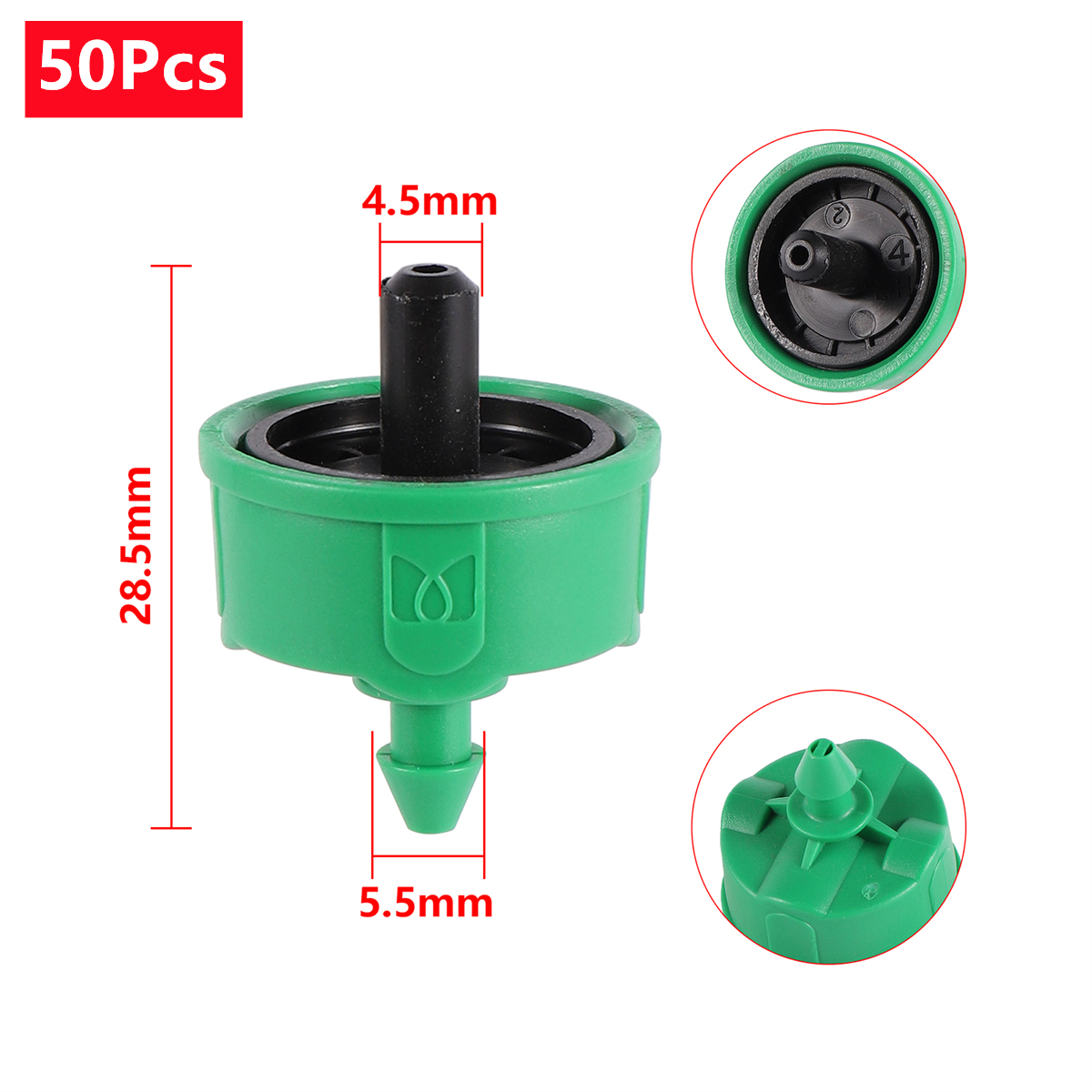 2/4/8 l/- fas droppfria tryckkompenserade droppkopplare 4/7mm slangars stabila flödesregulatorer trädgårdsbevattning tryckreglerande emittrar: Vinröd