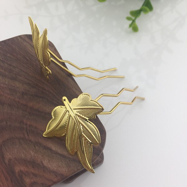 10 Pcs 68*1.2 Mm Aankomen Metal Copper Leaf U Vorm Hair Sticks Basisafstelling Voor Vrouwen Diy sieraden Maken