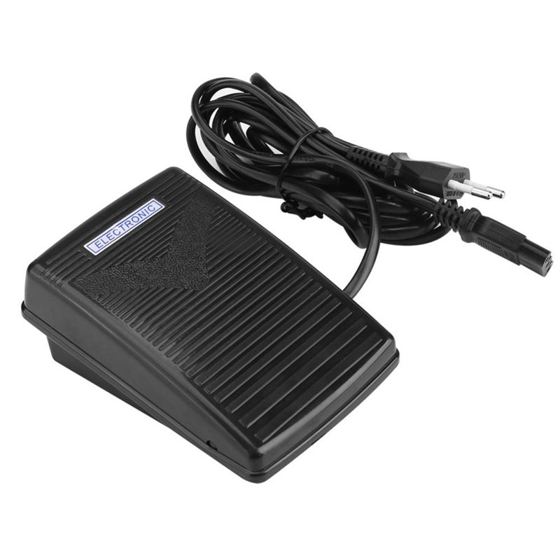 Home Sewing Machine Foot Control Pedal With Power Cord Pedal Control Eu Plug 200-240V Black