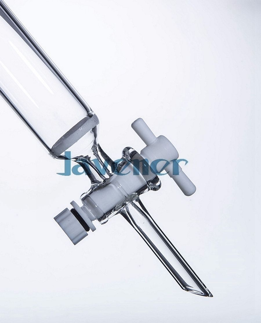 Columna de cromatografía de pistón de vidrio PTFE, diámetro de 16mm, longitud de columna de 200mm