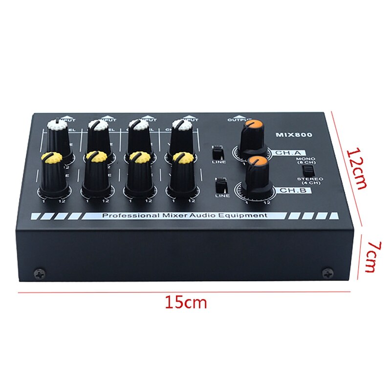 N-O 4/8-channel mini mixer 4-channel linha misturador reverb o mixer (plug eua)