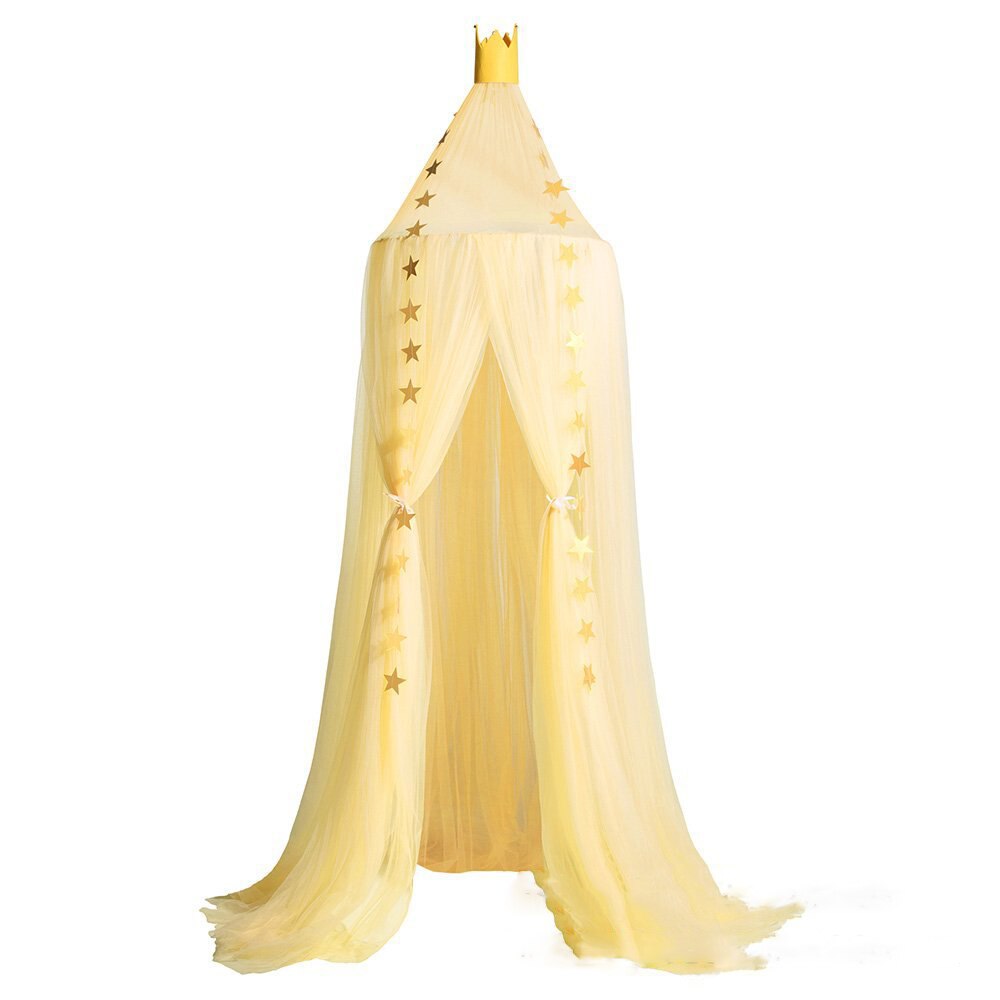 Dosel de corona para cama de bebé, cubierta de malla para decoración de dormitorio de bebé, chico: Amarillo