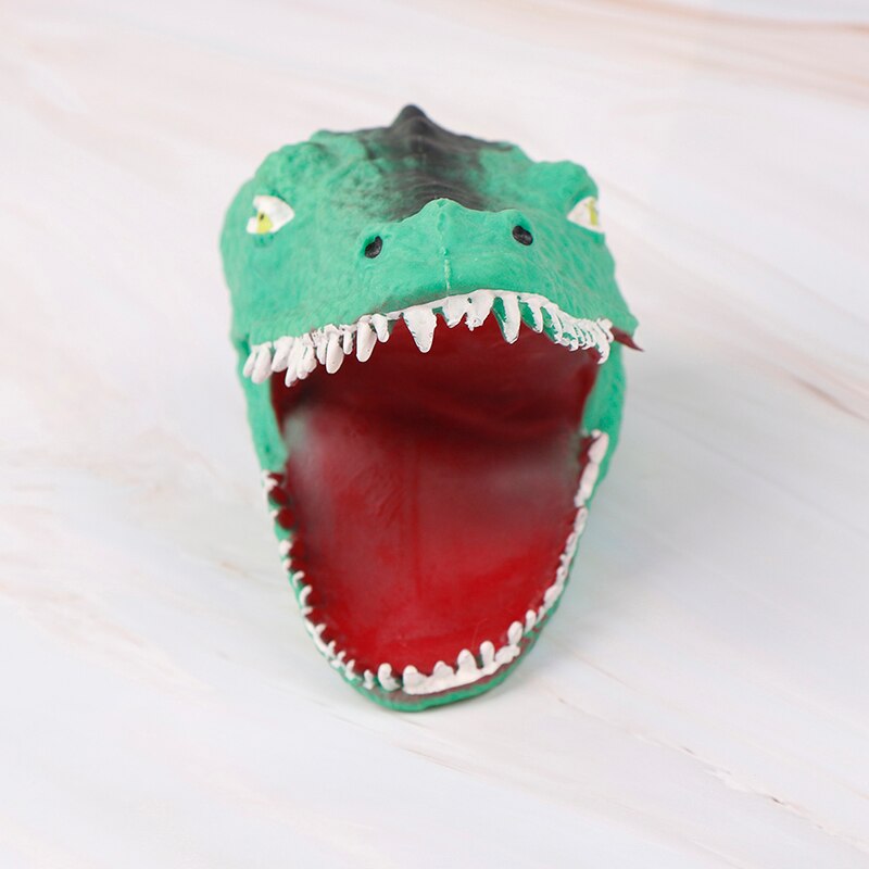 Green Soft Vinyl TPR Crocodile Hand Puppet Animal Head Hand Puppets Kids Toys Figure Vividly Kids Toy