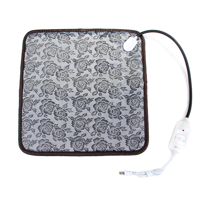 Regulowana elektryczna mata grzewcza dla zwierząt ochrona przed wyłączaniem anty ugryzienie wodoodporna podgrzewana podkładka termiczna dla psa Kot szczeniak - nas/EU/AU wtyczka: kwiat / US wtyczka 45x45cm