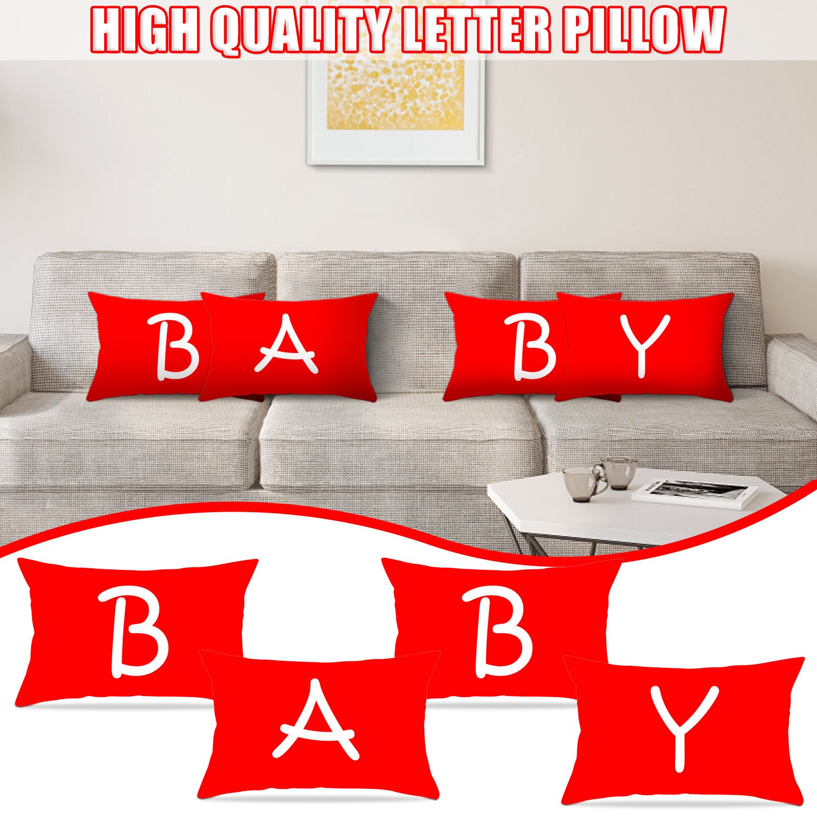Brief Patroon Sierkussen Sofa Sierkussen Kussen Kussensloop Zachte 30X50 Cm Kussensloop Kussensloop Home Decor