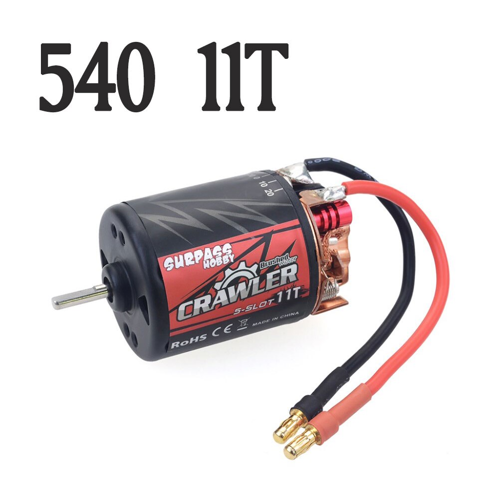 Waterproof 5-Slot 540 550 10T 11T 12T 13T 16T 20T Brushed motor w/ 60A 80A ESC for tamiya Kyosho TRAXXAS WLtoys 1/10 RC Car: 540 11T