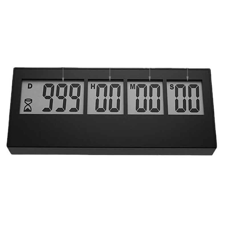 Digitale Countdown Dagen Timers Grote 999 Dagen Aftellen Klok Abs Materiaal 2 Kleuren Kiezen Voor Pensioen Bruiloft: Black