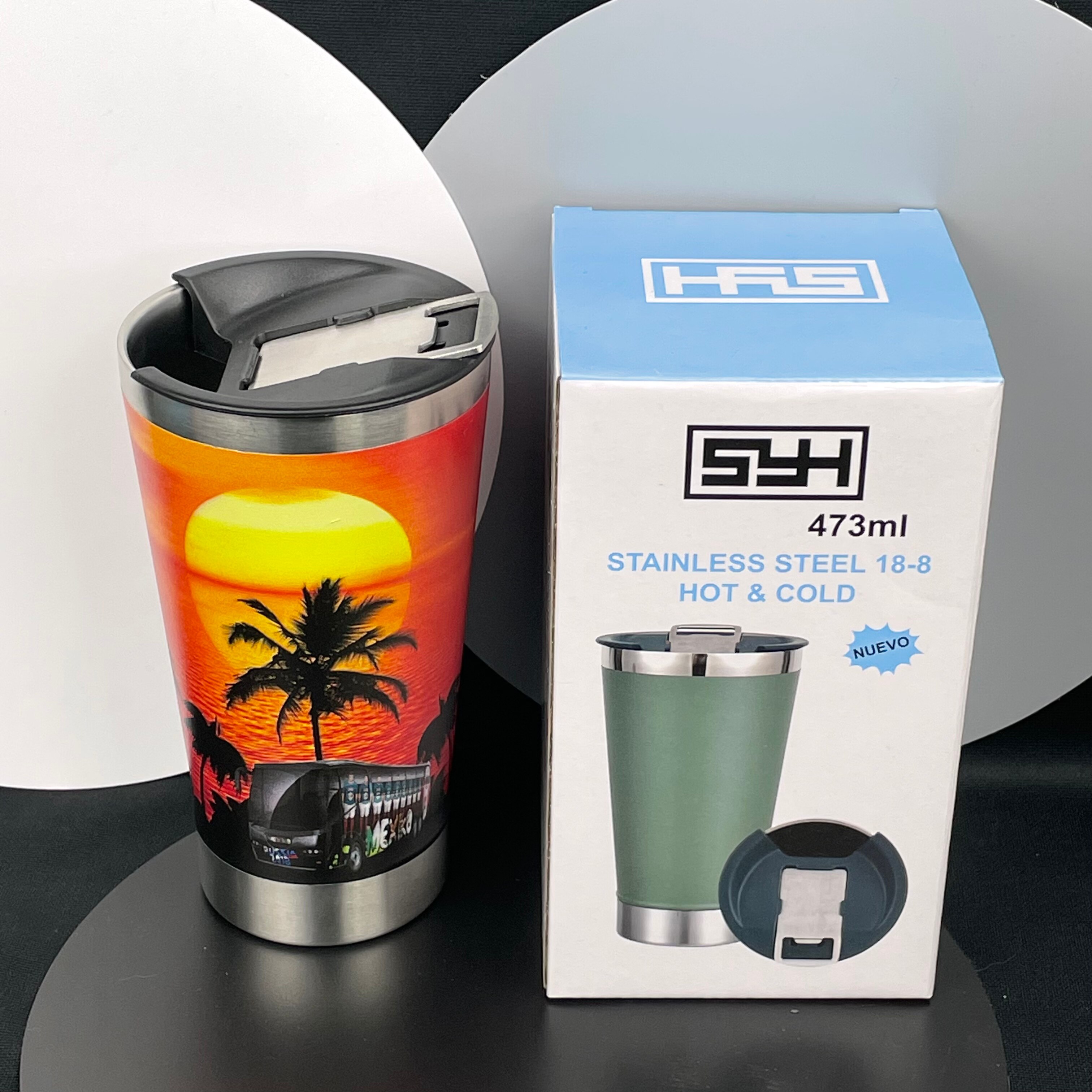 Termo de cerveza de 473ml con abrebotellas, taza de agua fría, aislamiento térmico al vacío, embalaje de caja de , en 24 horas, novedad