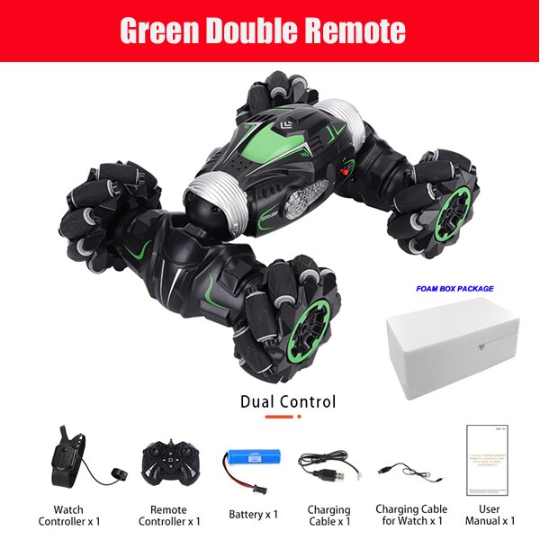 JJRC Q78 1:14 2.4G 4WD Lateral Moves Transformable Amphibious 360 Degree Drift Rotation RC Car Remote Control Car RC Stunt Car: green form