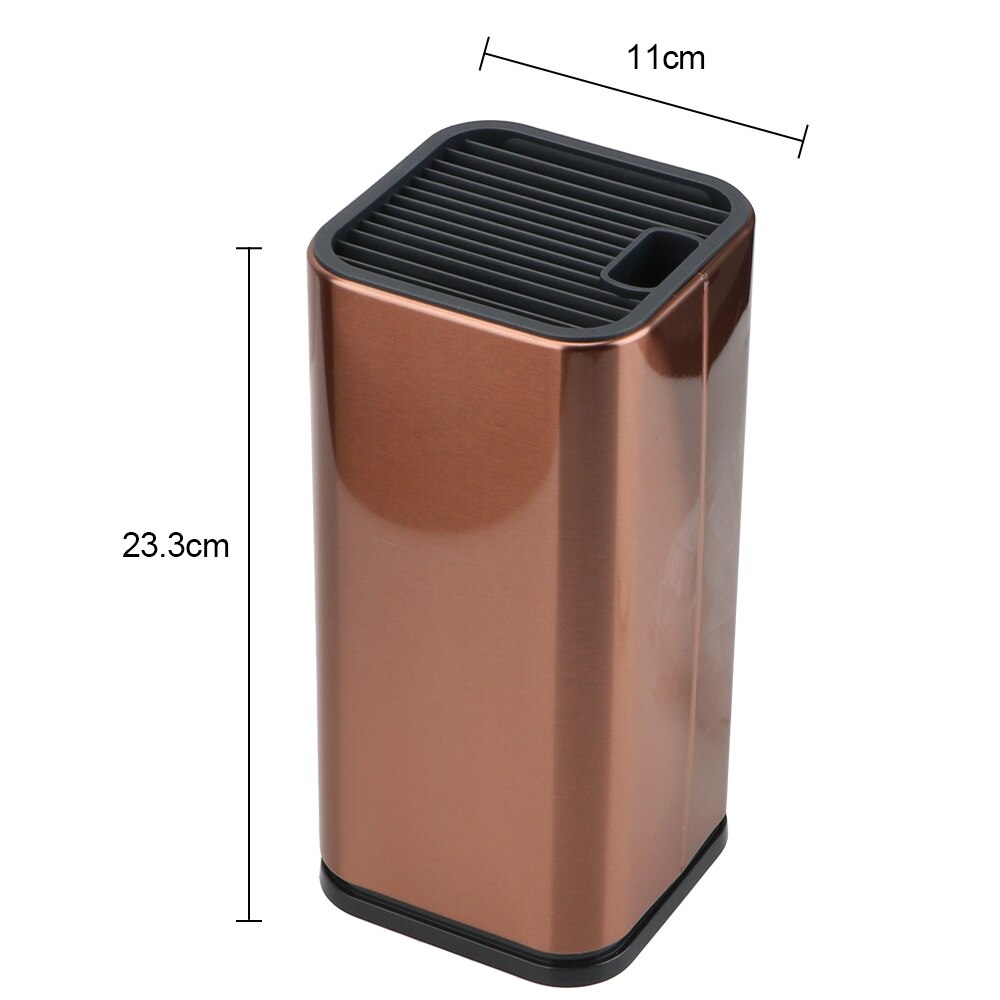 Kitchen Bar Knife Storage Block Rack Kitchen Accessories Knife Stand Holder Block Kitchen Tools Stands for Knives: rose gold L