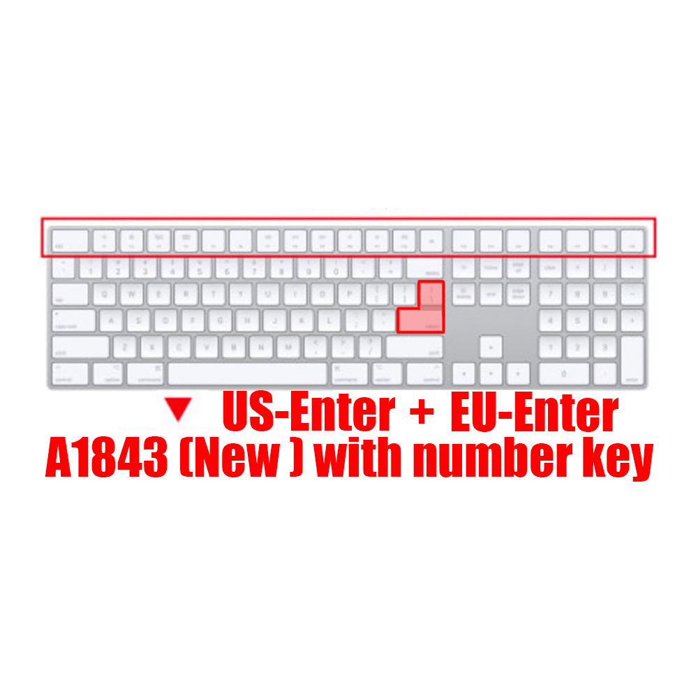 Toetsenbord cover voor imac m1 24inch bedrade apple magic keyboard met touch id a2520a2449 a2450 a1243 a1843 a1644 mb110ll/b: GRIJS