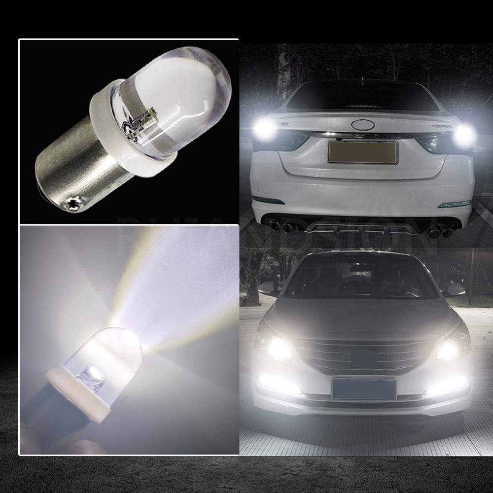 4PCS/LOT BA9S T4W H6W BAX9s BAY9S H21W 1 F5 LED Cool White Light Bulb for Car DC6V 12V 24V 10lm