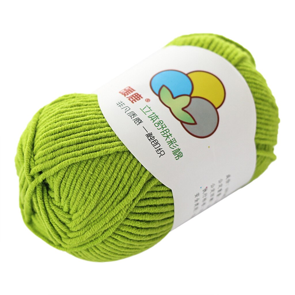 Effen Kleur Hand-Geweven 5 Strengen Van Melk Katoen Warme Zachte Sjaal Trui Wol Draad Hilos Para Tejer Een ganchillo Haak: G