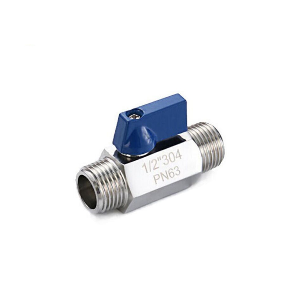 1/8" 1/4" 3/8" 1/2" 3/4" 1" BSP Mini Sanitary Ball Valve SUS304 Stainless Steel Blue Handle Homebrew Beer