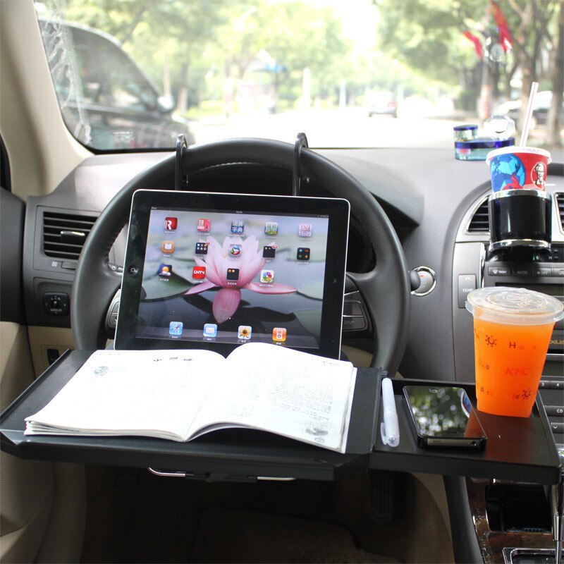 Voiture Table volant manger travail chariot boisson nourriture café marchandises plateau de support voiture ordinateur portable bureau montage support siège Table plateau