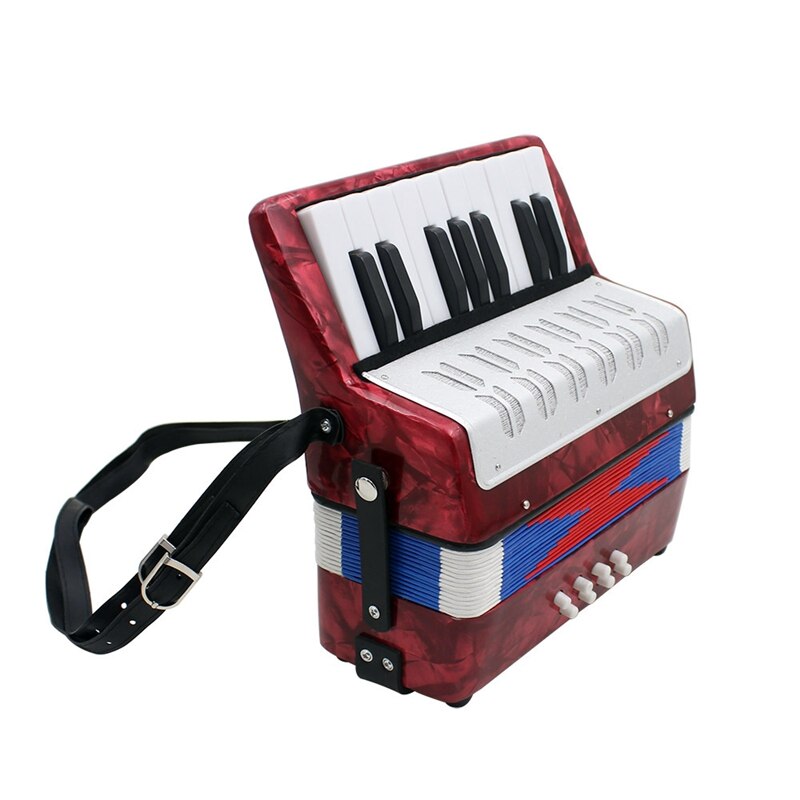 17 nøgle mini harmonika pædagogisk musikinstrument til begge børn voksen rød: Default Title