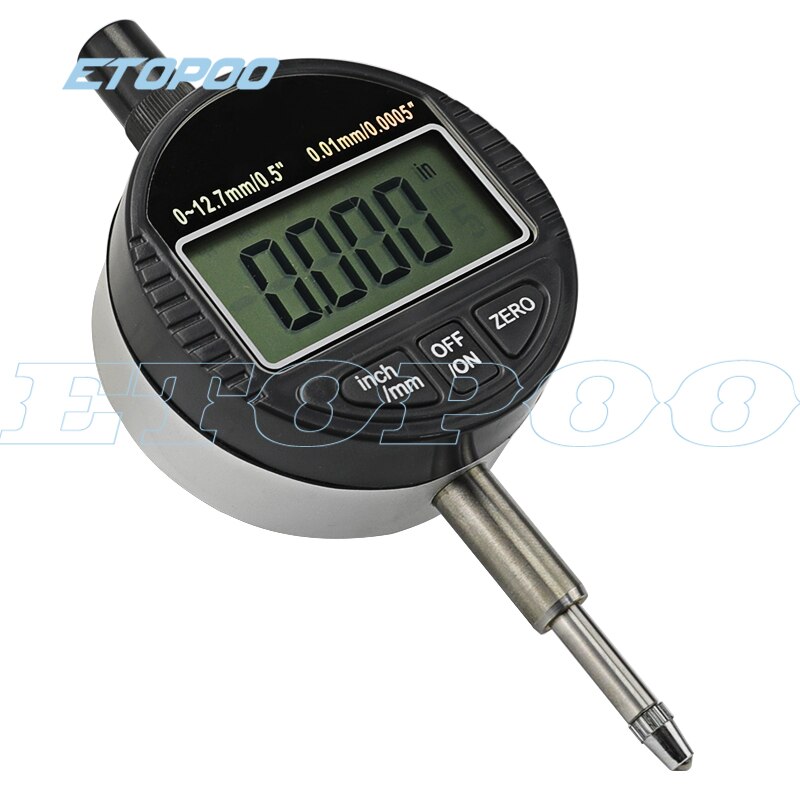 Digital Dial Indicator 0-12.7Mm/0.5'' 0-25.4Mm 0.01Mm with Mini Magnetic Base Holder Gauge Caliper Measuring Tools: 12.7x0.01mm