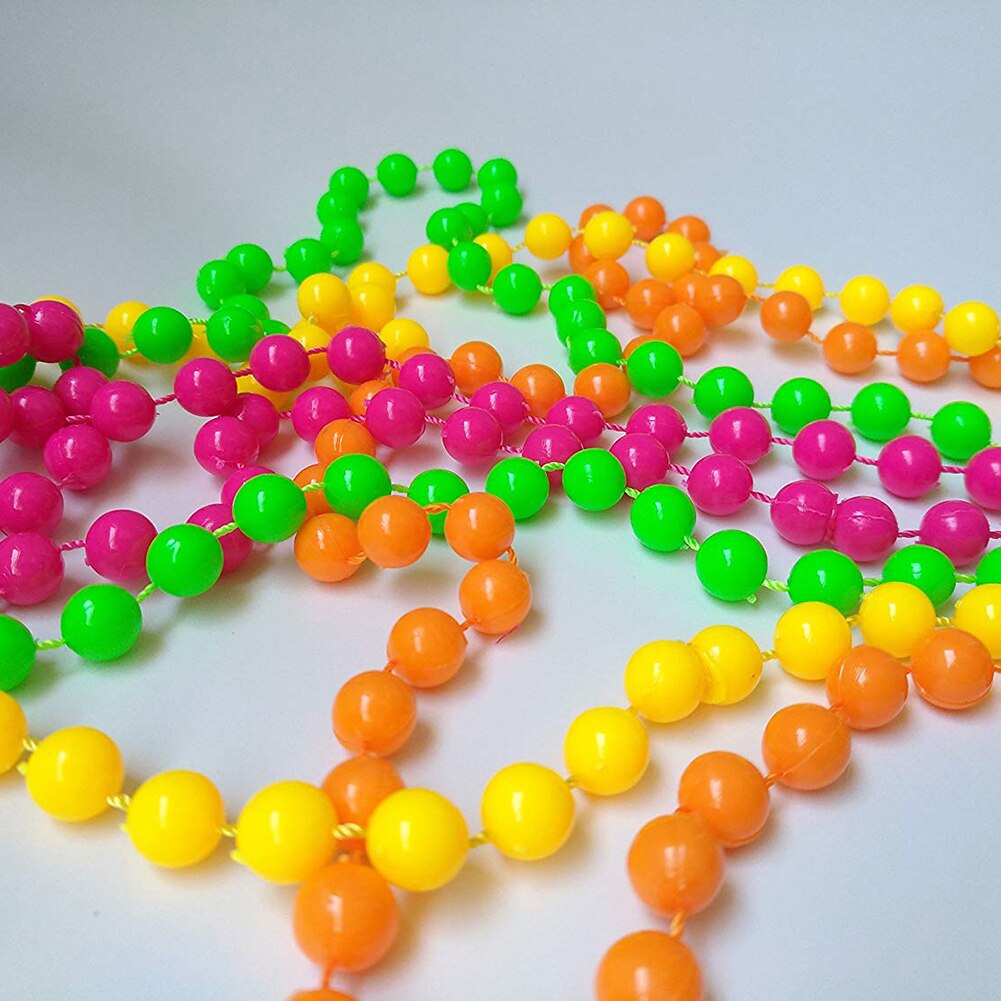 4 Uds. De hilo de cuentas de Color neón collares pulseras joyas accesorios de vestido de collar y pulsera accesorios de Cosplay