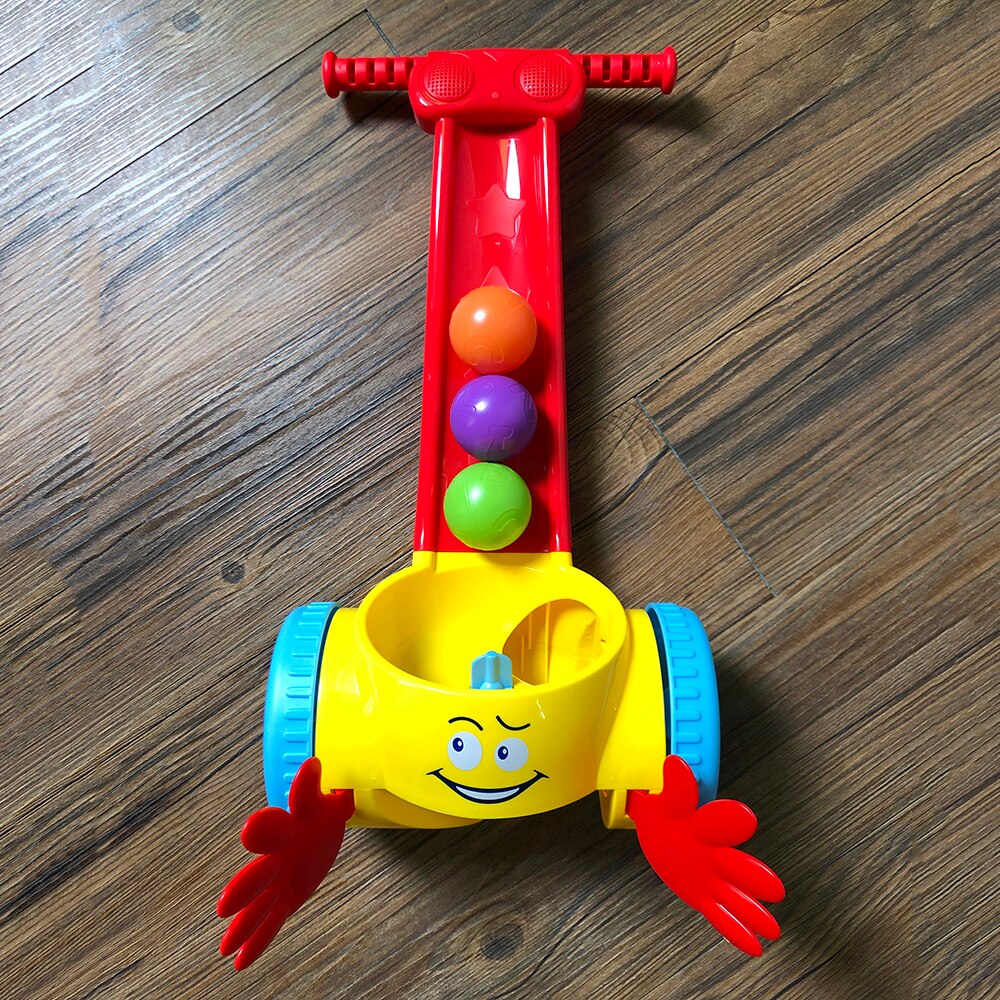 Baby scoop & whirl ball popper walker spædbarn toddler musik 2 hjul gå push legetøj sjov ball-popping action tidlig uddannelse legetøj