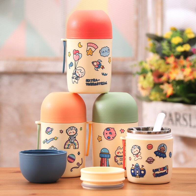 Boîte à déjeuner Thermos de 580ml, conteneurs de soupe alimentaire portables en acier inoxydable, flacons sous vide, boîte à déjeuner pour enfants