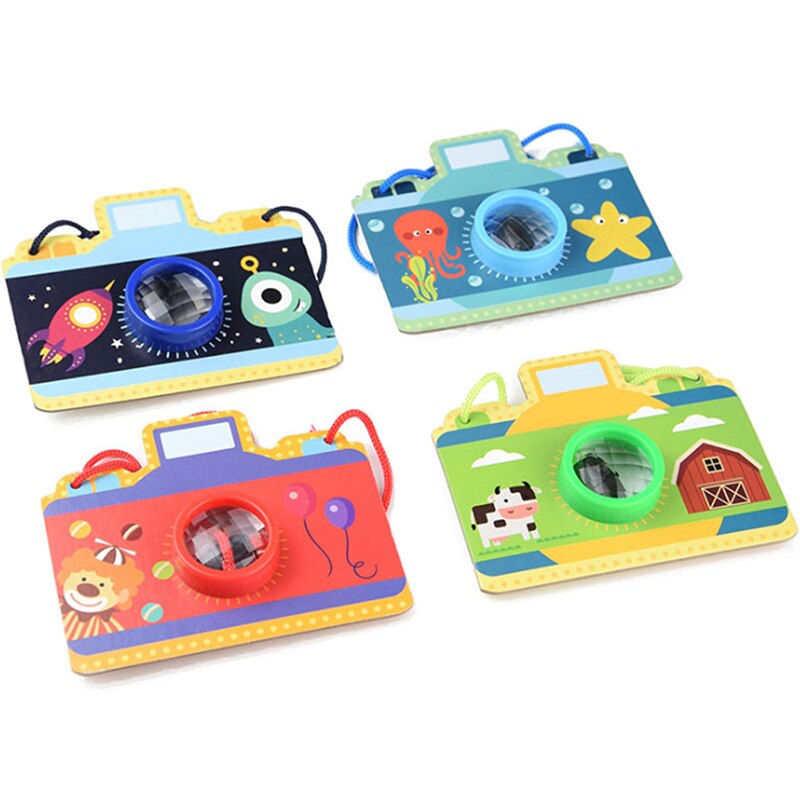 1Pcs Cartoon Kamera Kaleidoskop Multi-prisma Vielseitig Biene Auge Wirkung Spielzeug kinder Tag LXX