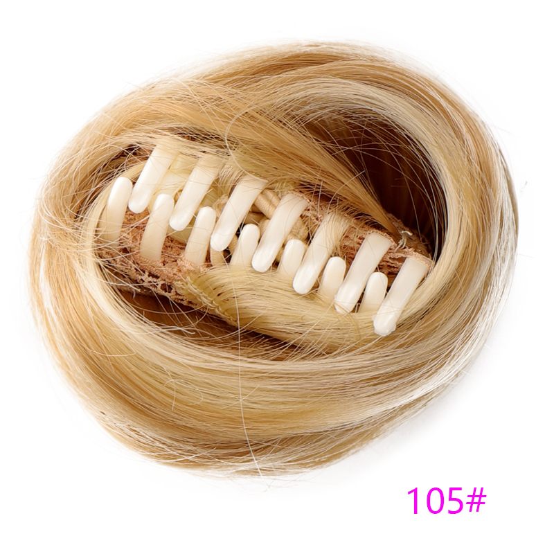 Women's Claw clip Hair Buns Synthetic Curly Chignon Ombre Claw Hair Messy Buns Updo claw Clip In Hairpiece For Women: P1B/613