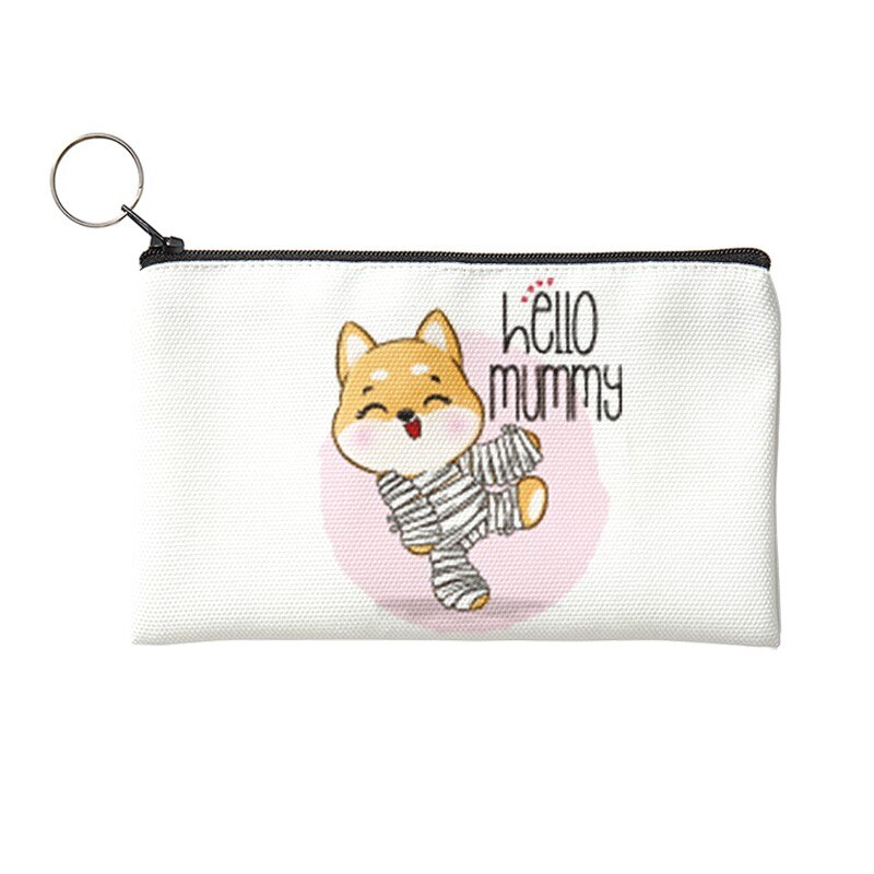 Nuovo portamonete Unisex semplice con stampa solida e simpatico cane con cerniera Lady Girls portafoglio portatile borsa piccola in tela per regali da ragazza