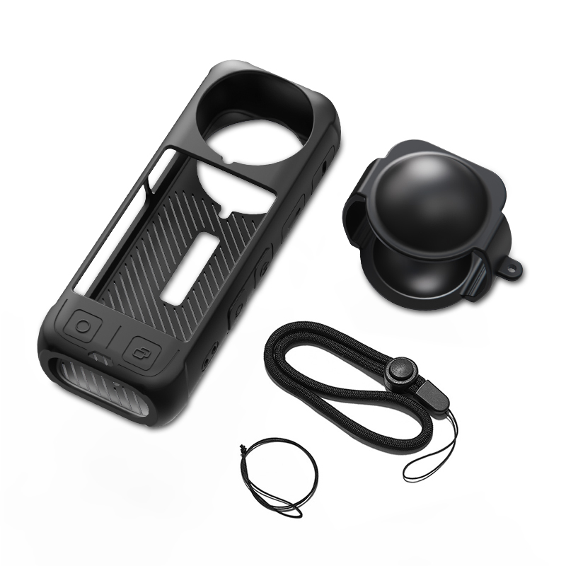 Voor Insta360 X4 Zachte siliconen lensbeschermhoes Panoramacamera Lensdop Screenprotector