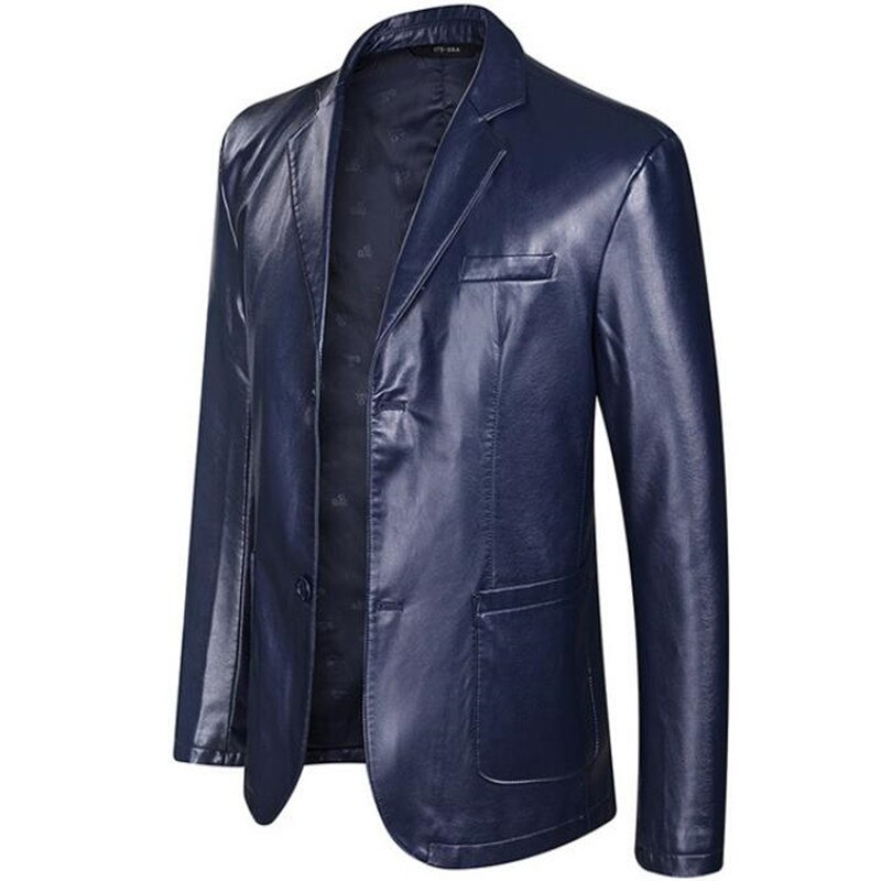 Men Blazer Jackets PU Leather Jacket Party/Wedding/Business Blazer Leather Jacket Male Outwear Plus Size 5XL 6XL 7XL