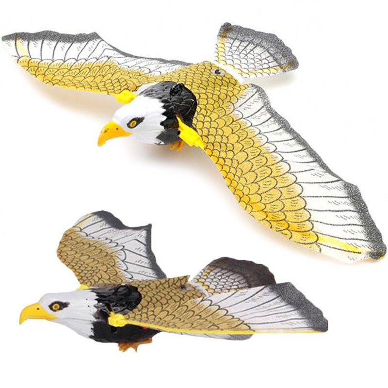 Funny Toys Big Electric Eagle Flying Bird LED Light Eye Glowing Sound Bird Hawk Toys Kids Educational Toys