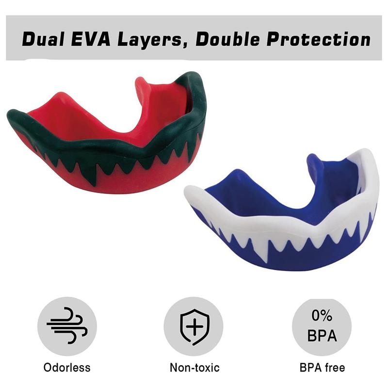 ELOS-2Stck FußBall Mund Schutz, Weiche Jugend Mund Schutz FußBall Mundstück, Sport Mund Schutz Für Boxen Rugby, Lacrosse Goggle