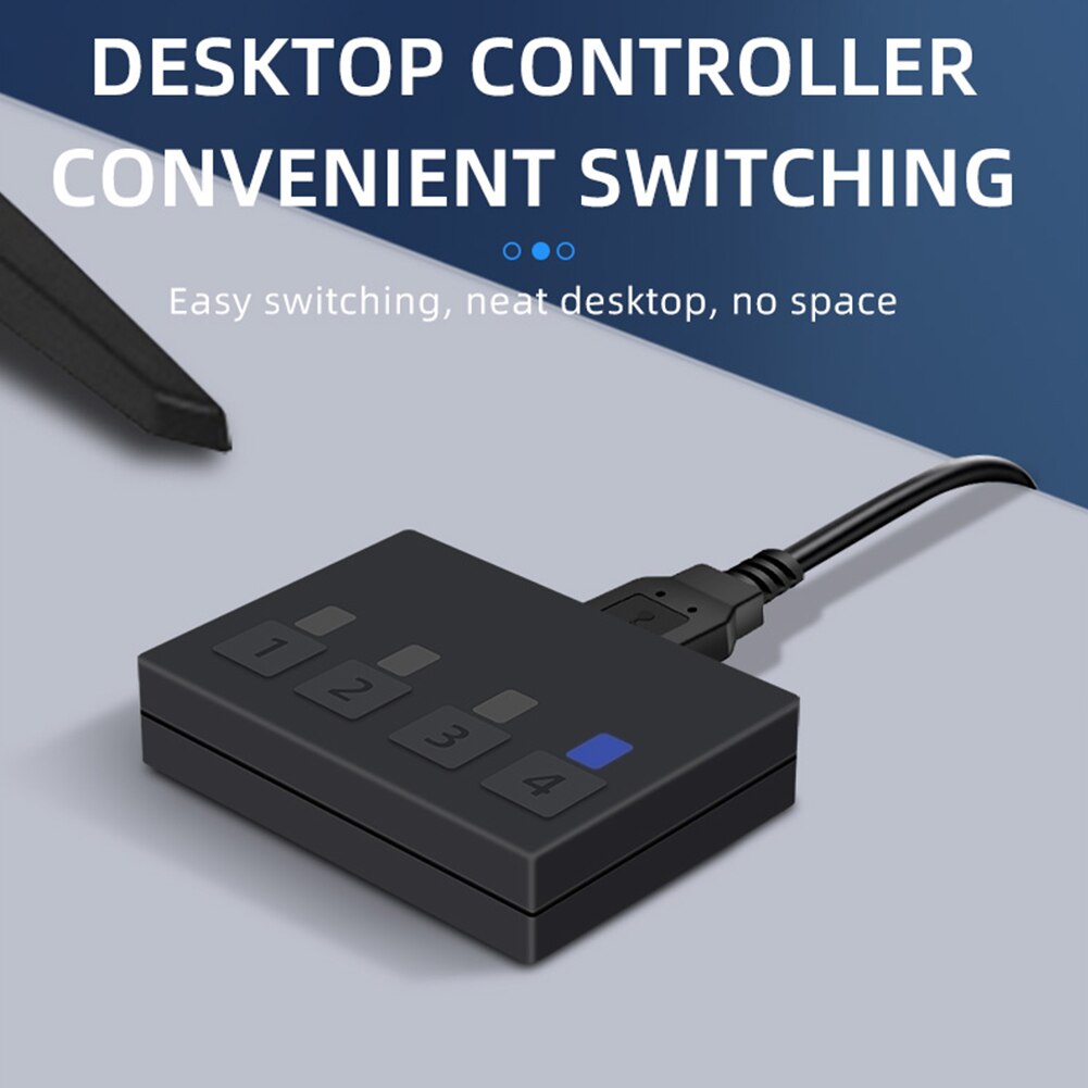 4K Stable Aluminum Alloy Ultra HD KVM Switcher USB for Plug And Play 4 Port Hub For Mouse Keyboard Computer