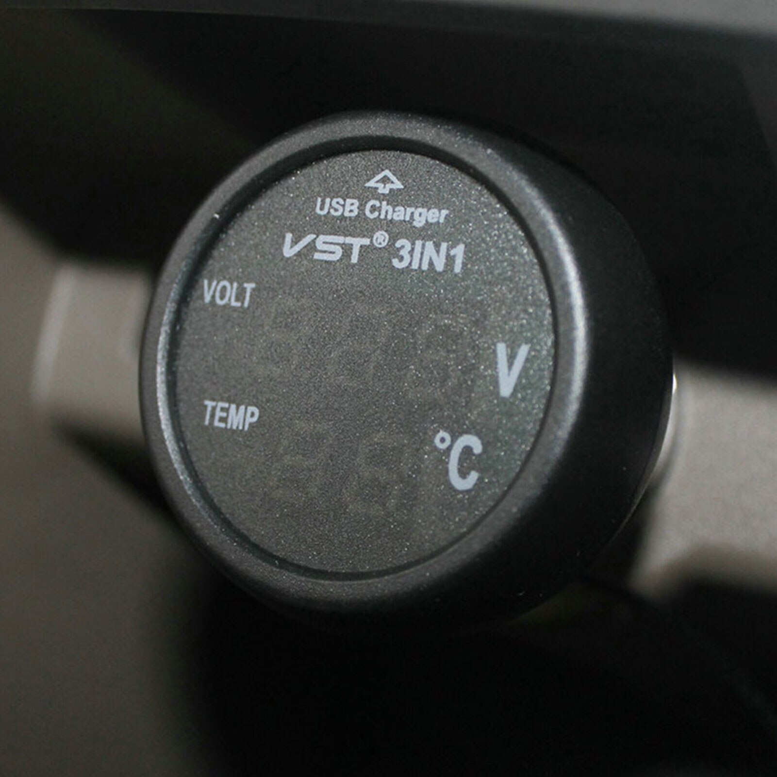 12V/24V Digitale Meter Monitor 3 In 1 Led Usb Car Charger Voltmeter Thermometer Auto Batterij Monitor lcd Digitale Dual Display