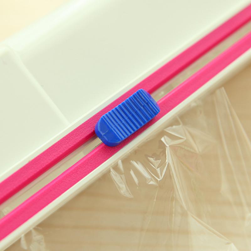 Plastic Food Wrap Dispenser With Slide CutterAdjustable Cling Film Cutter Preservation Foil Storage With SuctionBottom Supplies