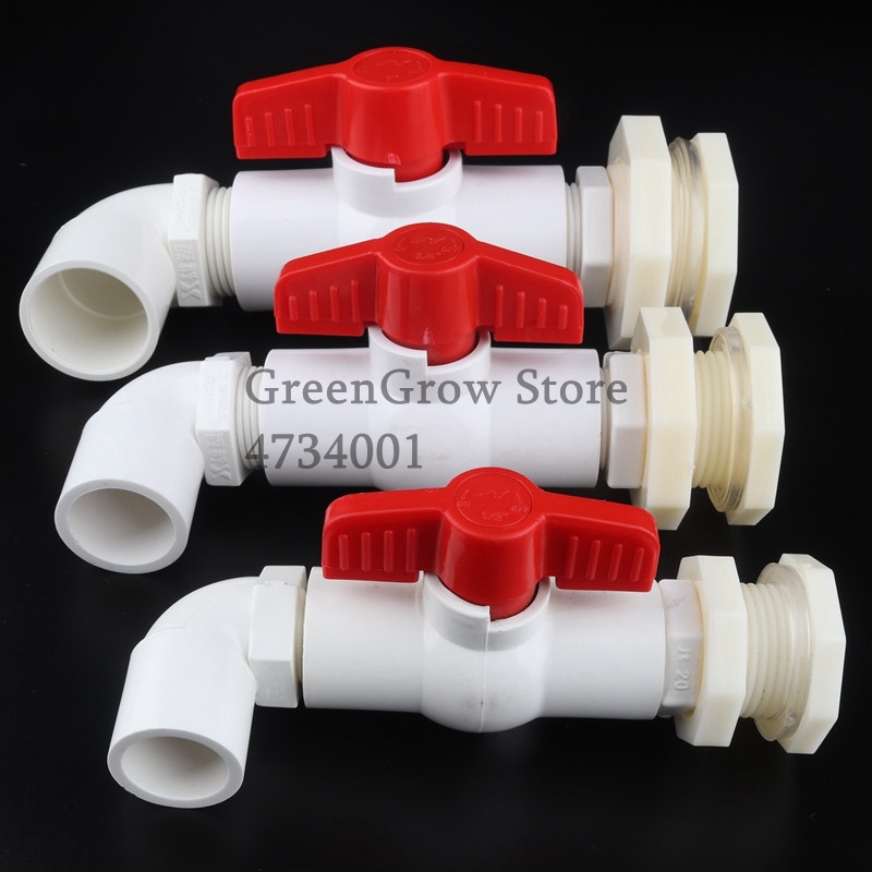 1pc 20 25 32mm 1/2"~1" PVC Water Tank Connectors Aquarium Fish Tank Drainage Intake/Drain Composite Joint ABS Connector DIY Tool