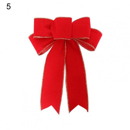 80%HOTDecorative Bows Xmas Theme Multi Patterns Christmas Tree Hanging Bowknot Decoration for Decoration: 5